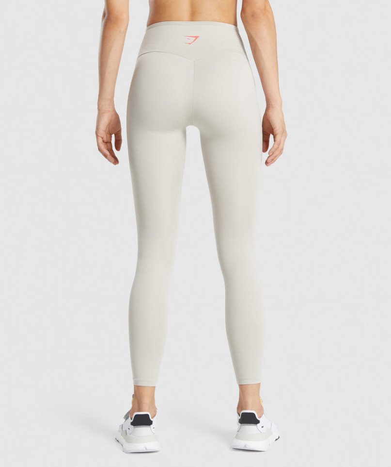 Gymshark Tränings Tryck Leggings Dam Grädde | SE-28795F