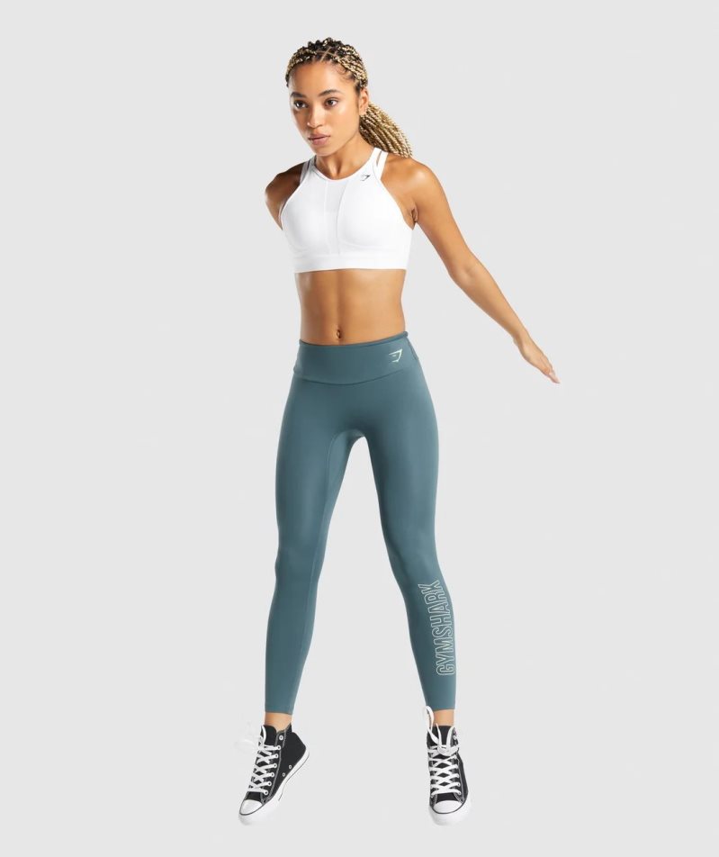 Gymshark Tränings Tryck Leggings Dam Marinblå | SE-82196J