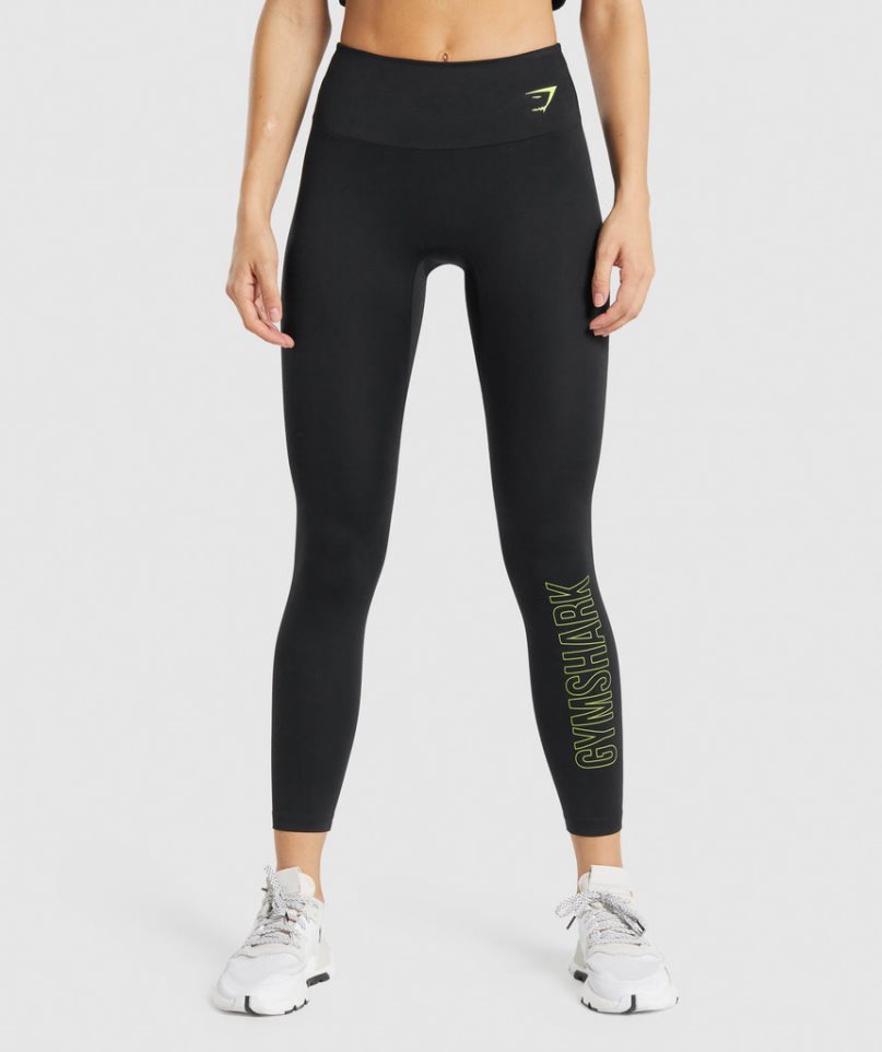 Gymshark Tränings Tryck Leggings Dam Svarta | SE-23481G