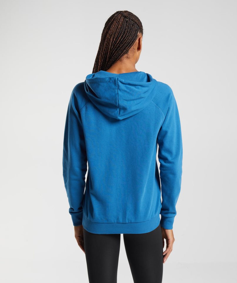 Gymshark Tränings Zip Hoodie Dam Blå | SE-74630E