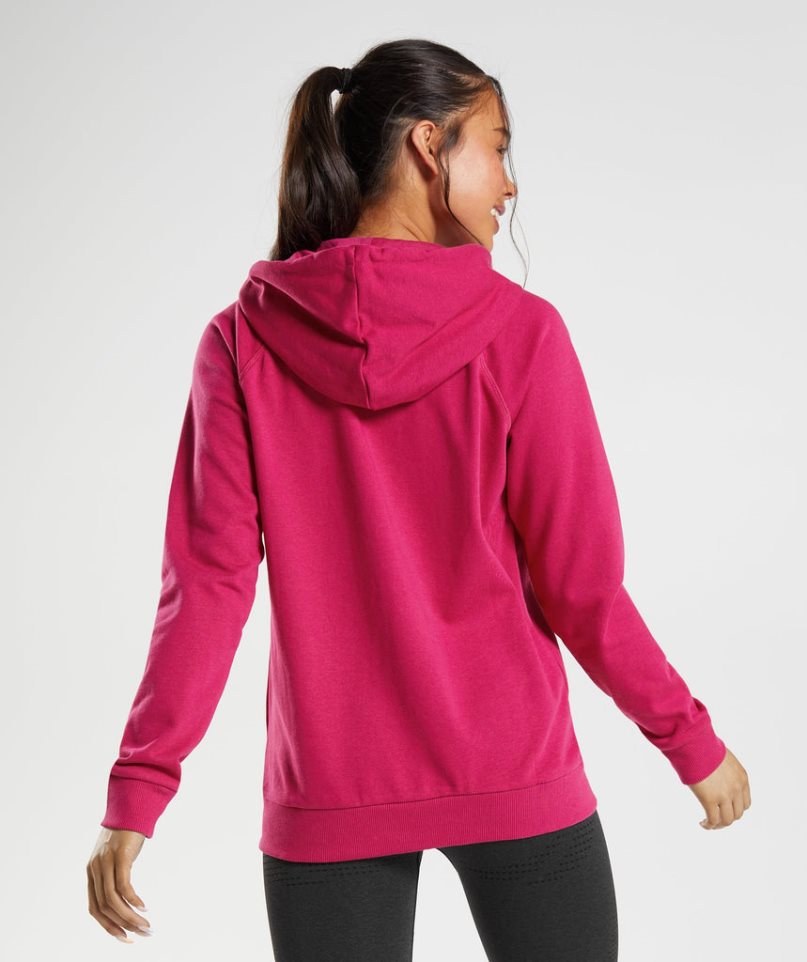 Gymshark Tränings Zip Hoodie Dam Fuchsia | SE-04123W