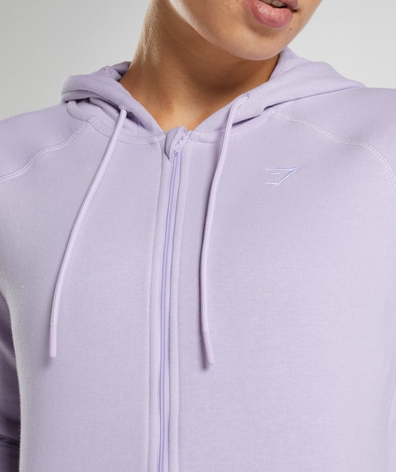 Gymshark Tränings Zip Hoodie Dam Lavendel | SE-59063T