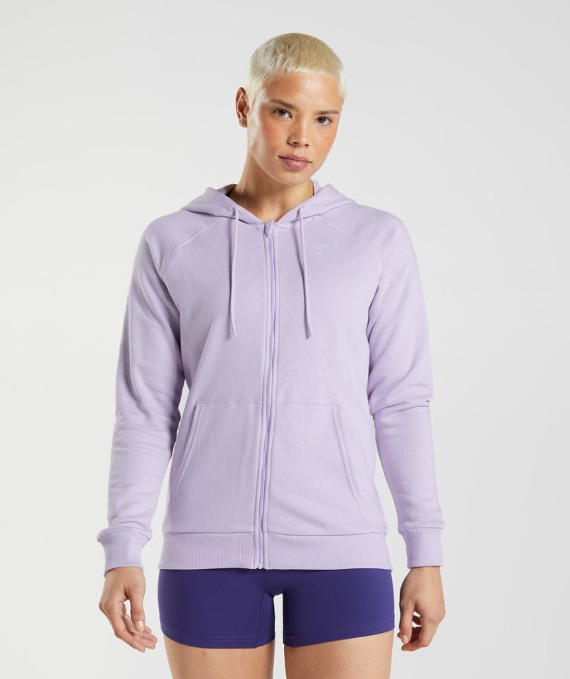 Gymshark Tränings Zip Hoodie Dam Lavendel | SE-59063T