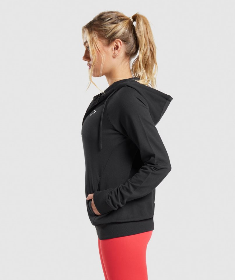 Gymshark Tränings Zip Tröjor Dam Svarta | SE-76139N