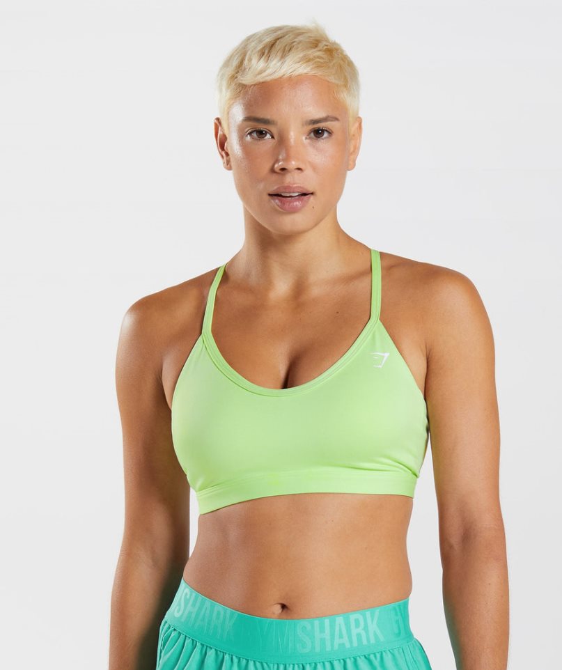 Gymshark V Neck Sport Bh Dam Gröna | SE-39874P