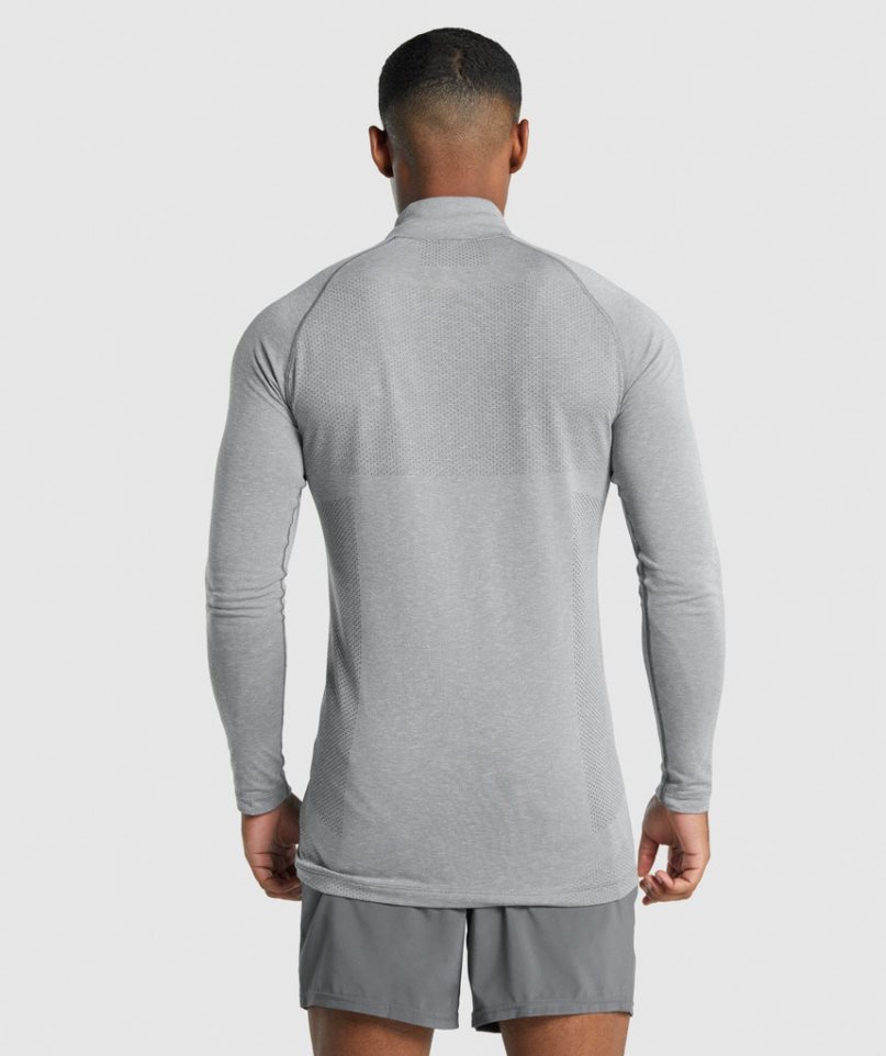 Gymshark Vital Light 1/4 Zip Tröjor Herr Ljusgrå | SE-67148C