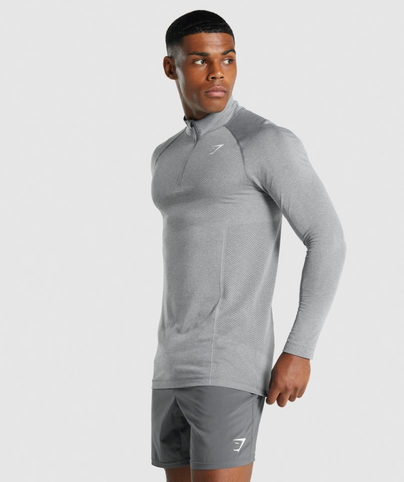 Gymshark Vital Light 1/4 Zip Tröjor Herr Ljusgrå | SE-67148C