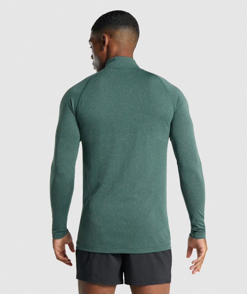 Gymshark Vital Light 1/4 Zip Tröjor Herr Mörkgröna | SE-83720H