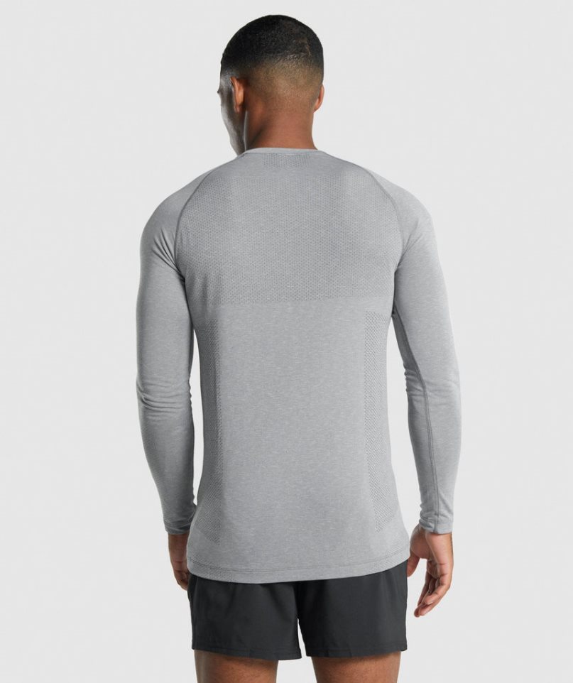 Gymshark Vital Light Seamless Long Sleeve T-shirt Herr Grå | SE-73920M