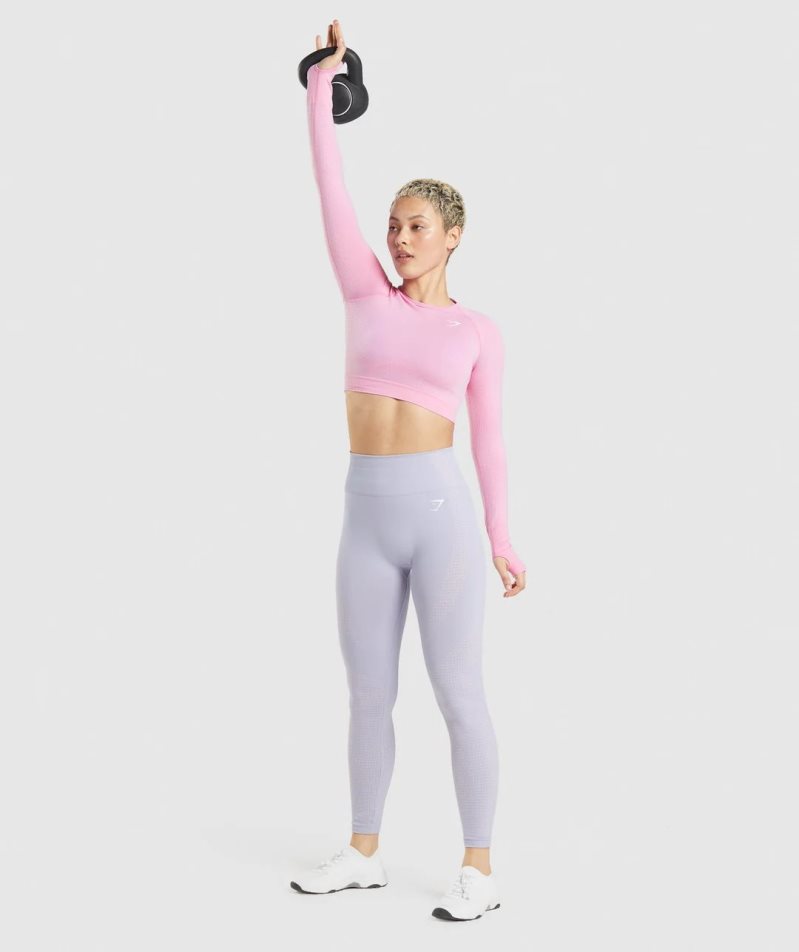 Gymshark Vital Seamless 2.0 Beskurna Toppar Dam Rosa | SE-48713Y