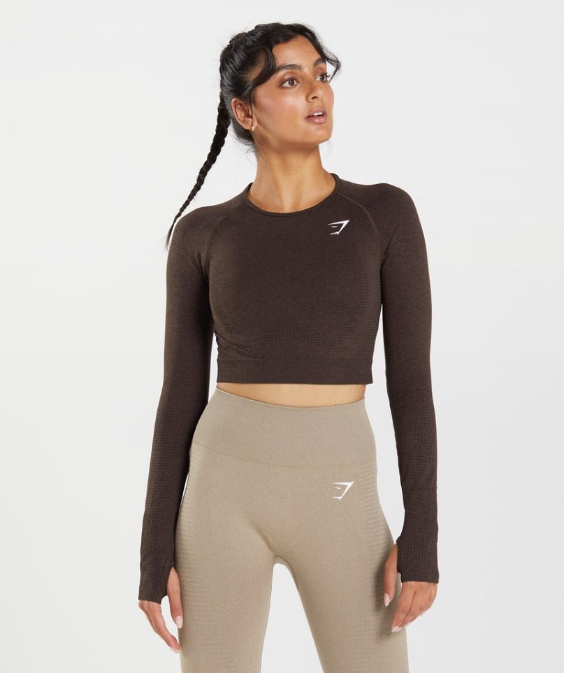 Gymshark Vital Seamless 2.0 Beskurna Toppar Dam Choklad | SE-59230O