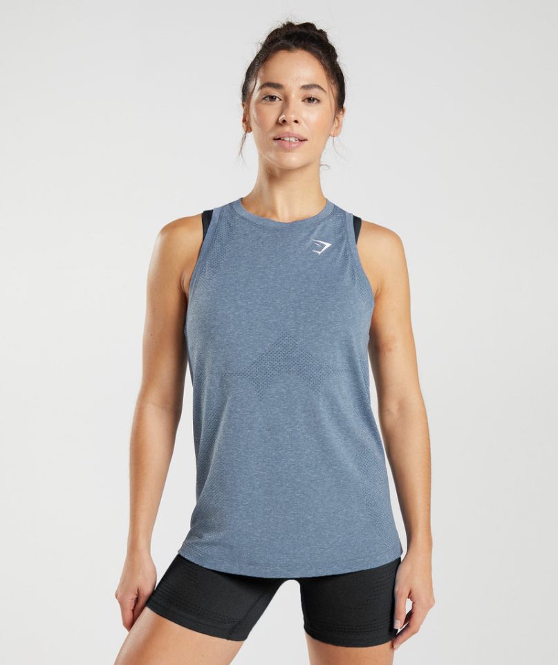 Gymshark Vital Seamless 2.0 Light Linnen Dam Blå | SE-53147Y