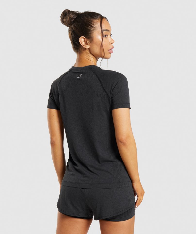 Gymshark Vital Seamless 2.0 Light T-shirt Dam Svarta | SE-63810L