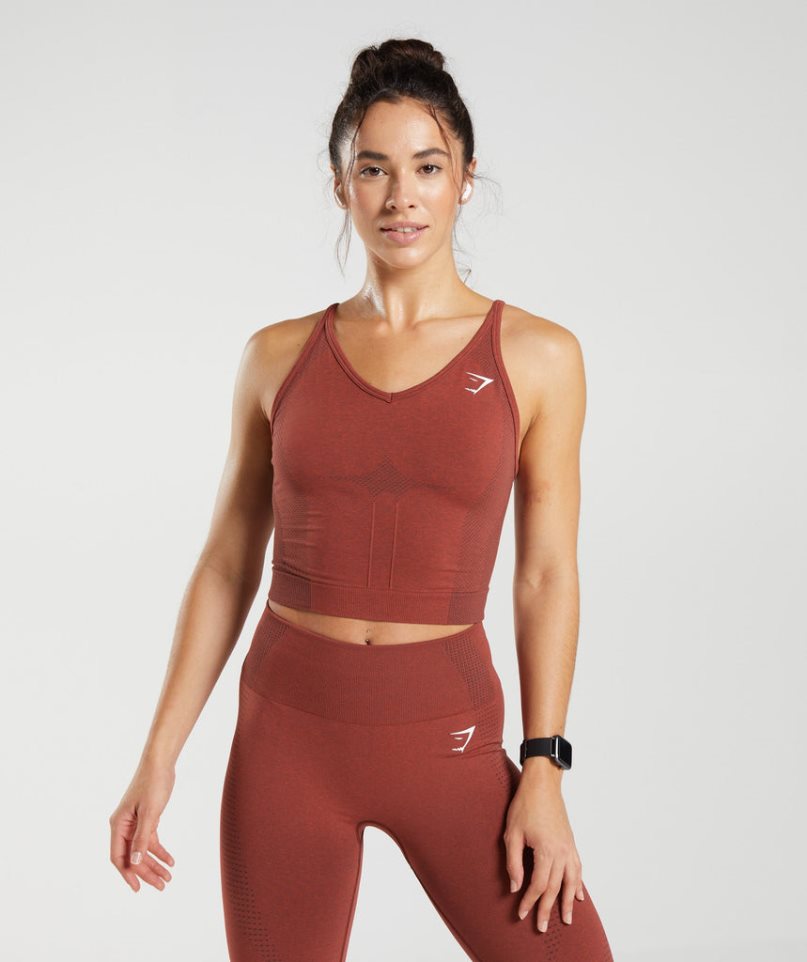 Gymshark Vital Seamless 2.0 Midi Linnen Dam Mörkröda | SE-25087J