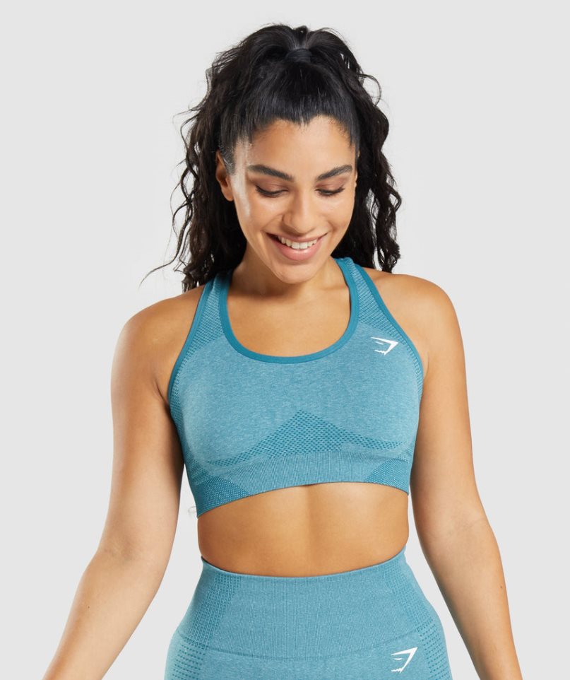 Gymshark Vital Seamless 2.0 Sport Bh Dam Turkos | SE-12354H