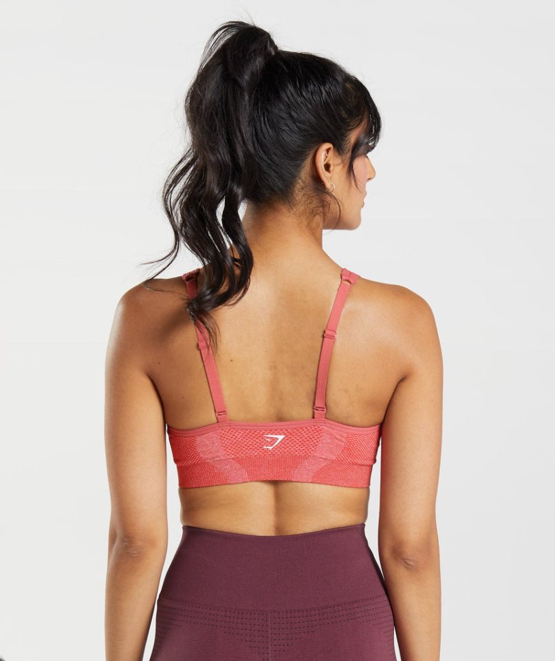 Gymshark Vital Seamless 2.0 V Neck Sport Bh Dam Rosa | SE-92780C