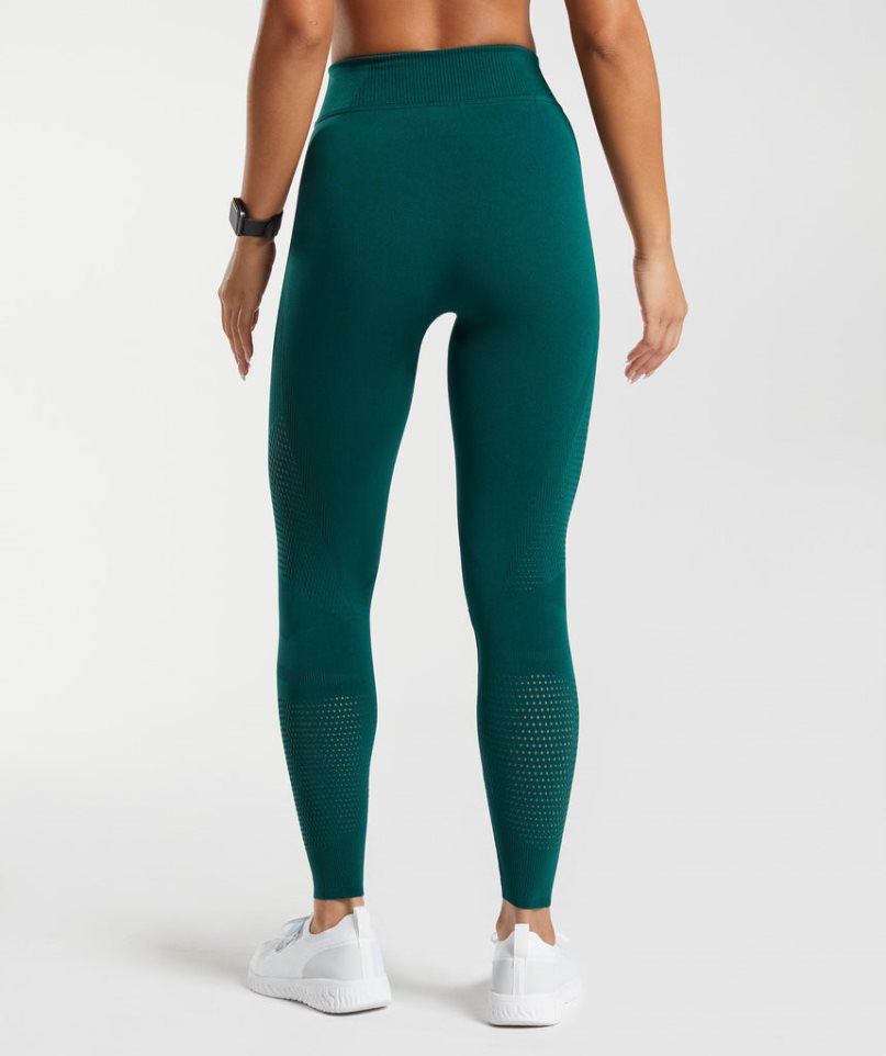 Gymshark Warp Knit Leggings Dam Gröna | SE-94062X