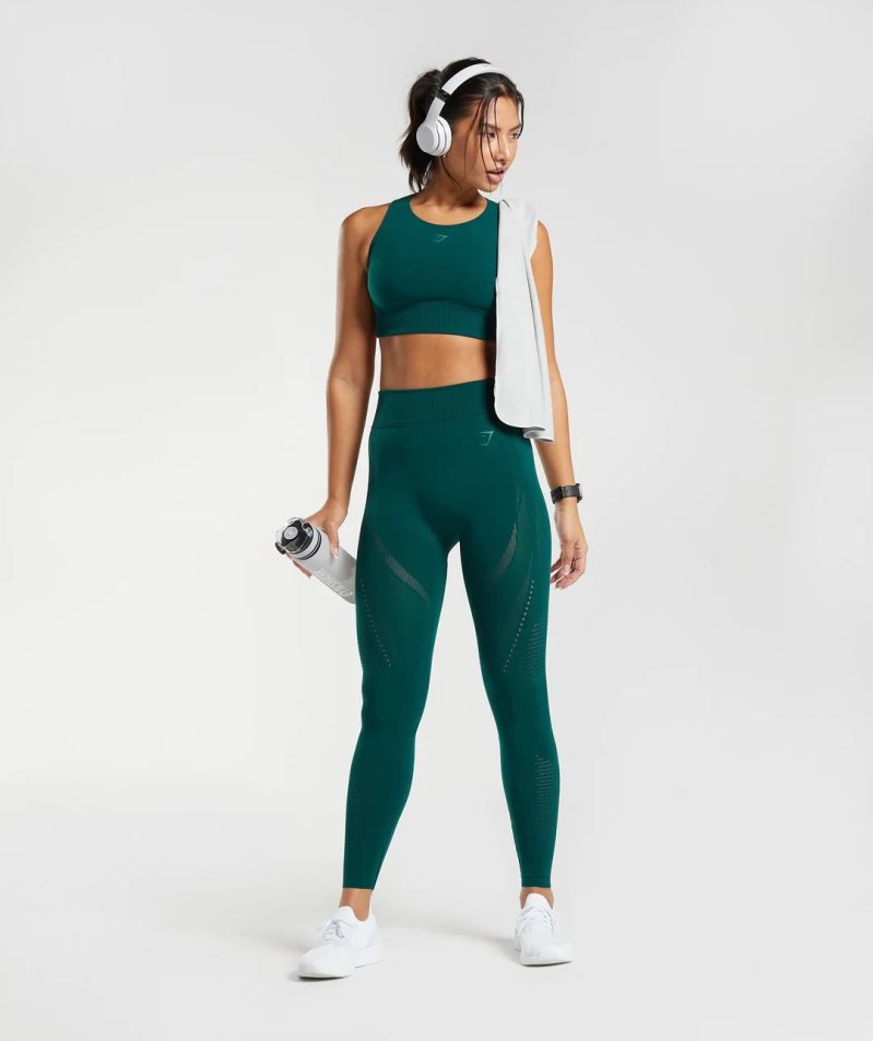 Gymshark Warp Knit Leggings Dam Gröna | SE-94062X