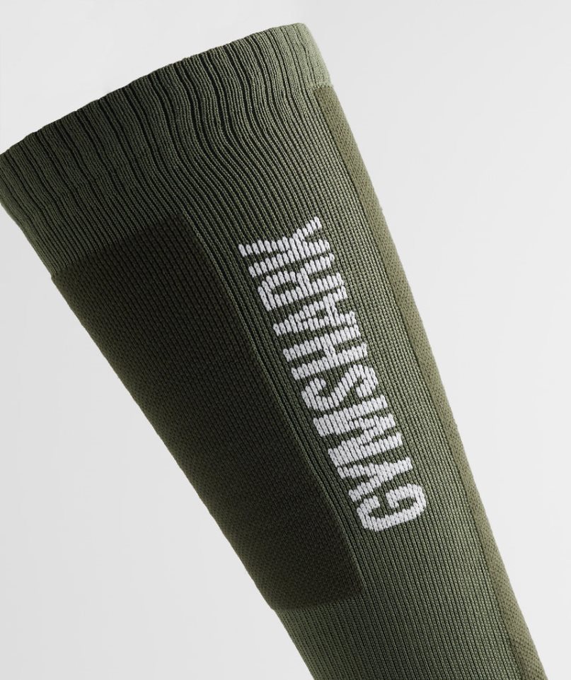 Gymshark Weightlifting Strumpor Olivgröna | SE-67842T