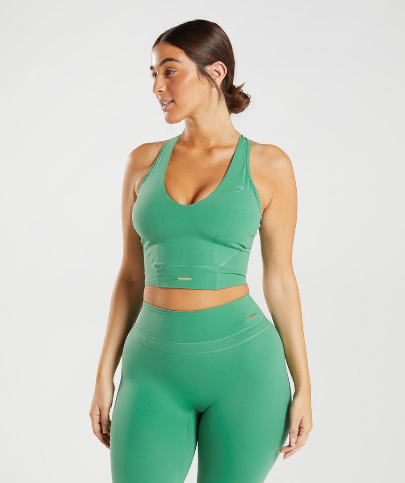 Gymshark Whitney Crop Linnen Dam Gröna | SE-45971P