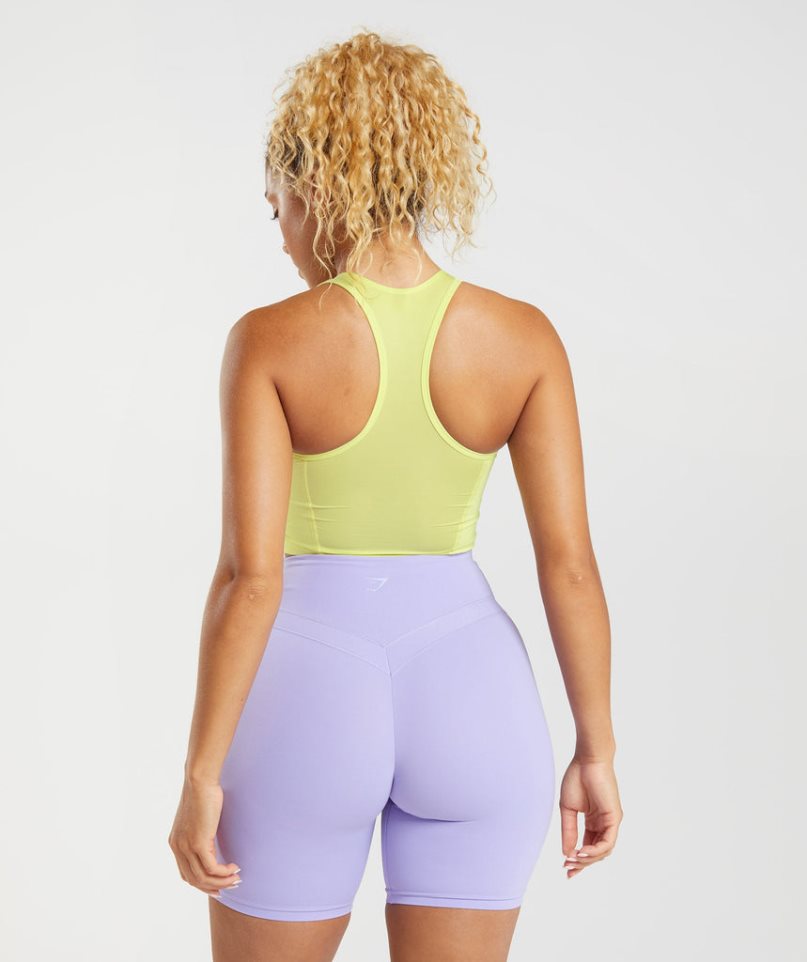 Gymshark Whitney Crop Linnen Dam Gula | SE-10462J