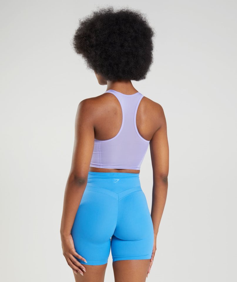 Gymshark Whitney Crop Linnen Dam Lila | SE-79485W