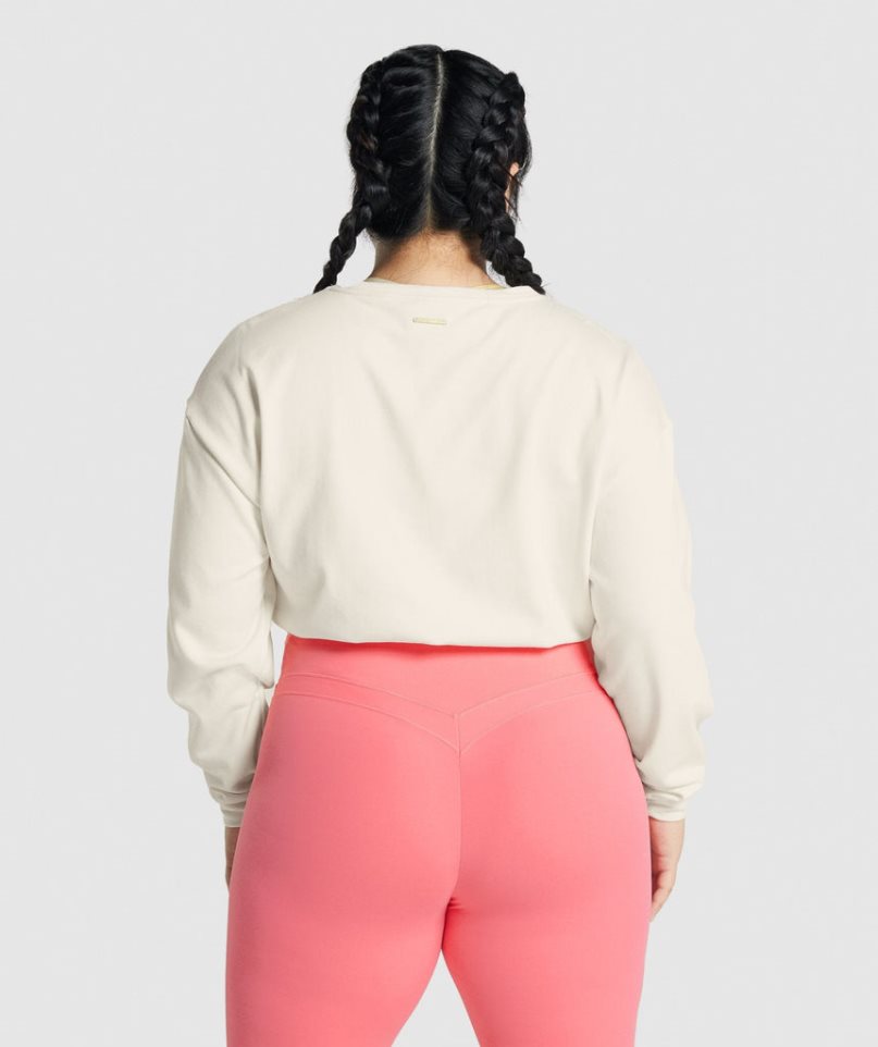 Gymshark Whitney Cropped Tröjor Dam Grädde | SE-39015E