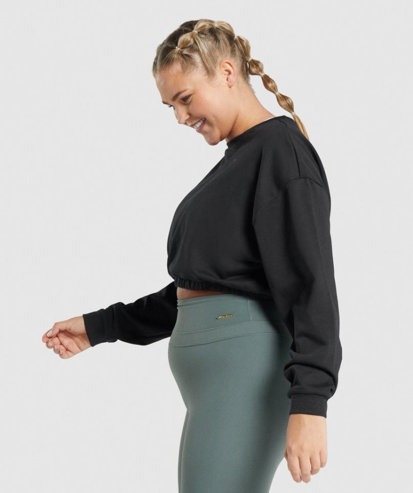 Gymshark Whitney Cropped Tröjor Dam Svarta | SE-12345V