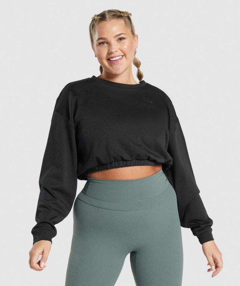 Gymshark Whitney Cropped Tröjor Dam Svarta | SE-12345V