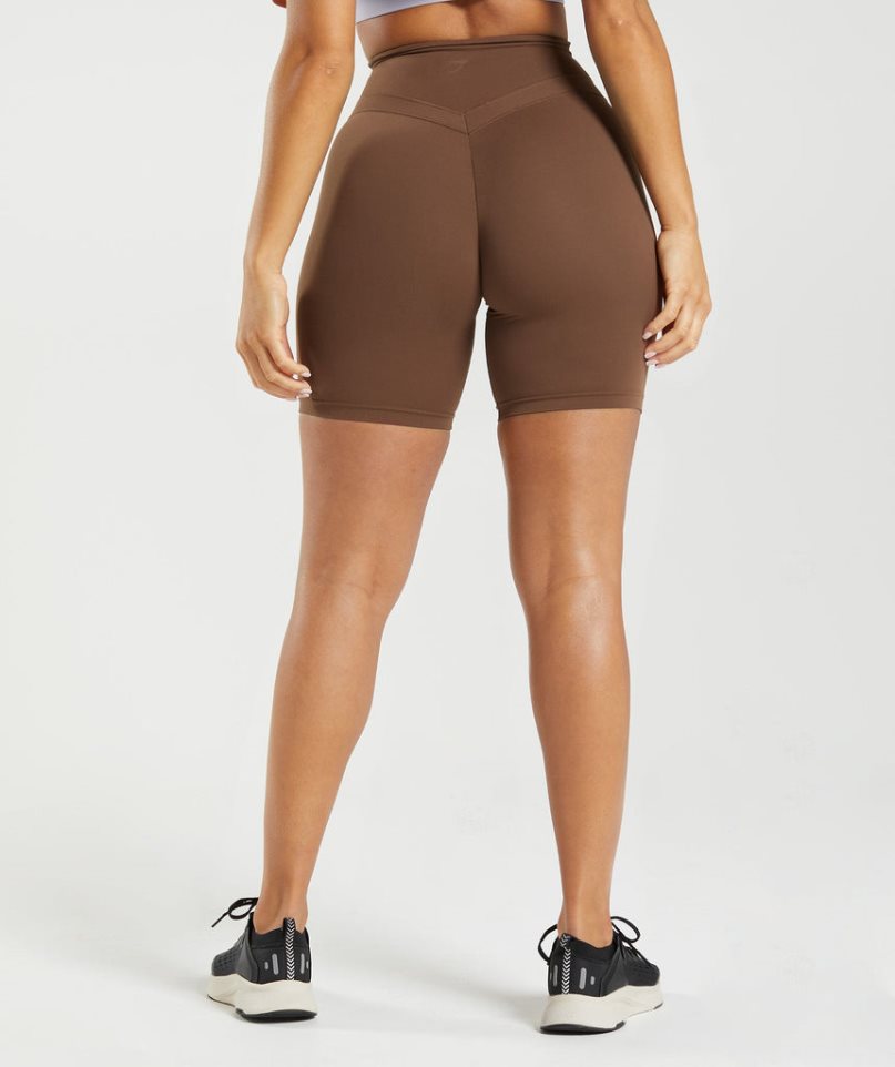 Gymshark Whitney Cycling Shorts Dam Mörkbruna | SE-41026T