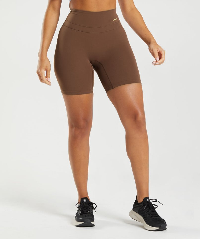 Gymshark Whitney Cycling Shorts Dam Mörkbruna | SE-41026T