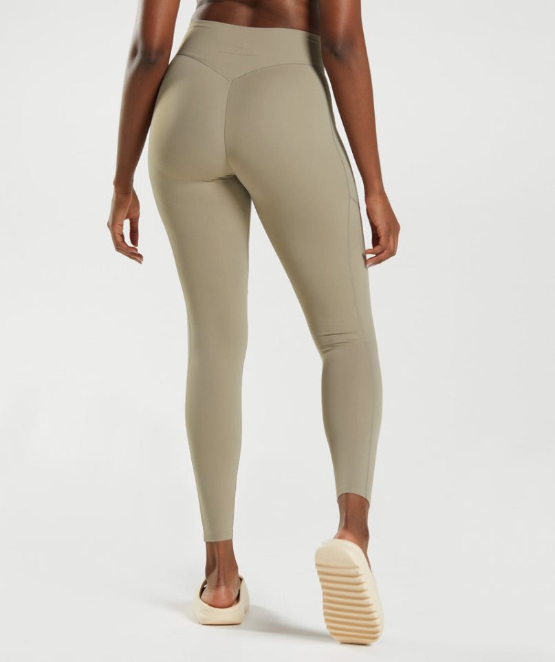 Gymshark Whitney Everyday Pocket Leggings Dam Khaki | SE-03465L