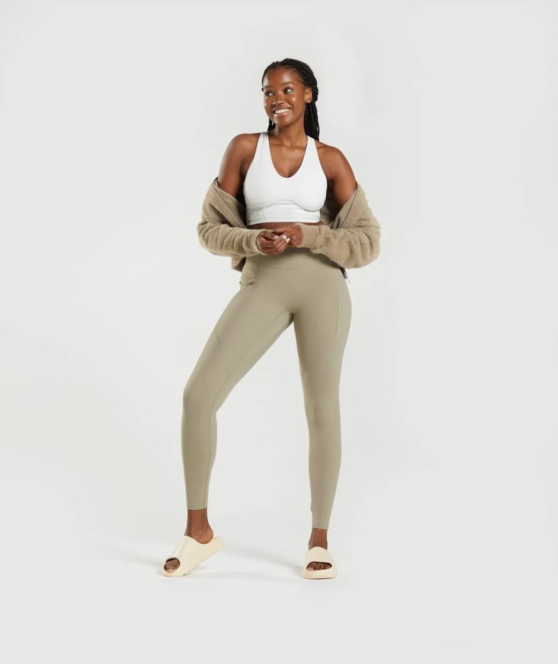 Gymshark Whitney Everyday Pocket Leggings Dam Khaki | SE-03465L