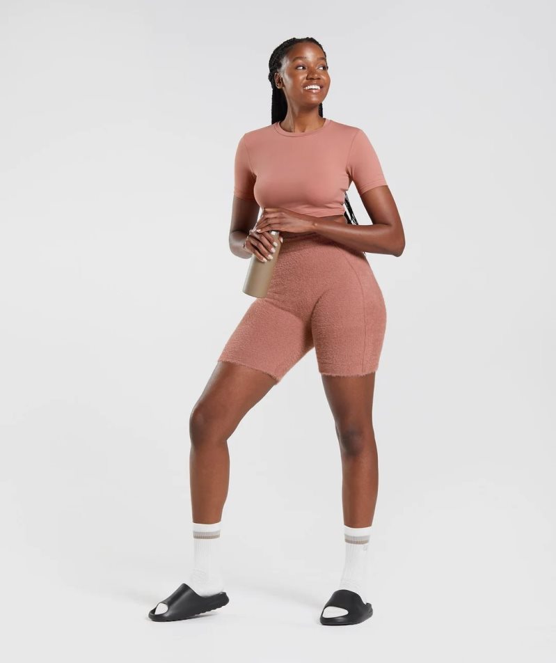 Gymshark Whitney Eyelash Knit Shorts Dam Rosa | SE-24580C