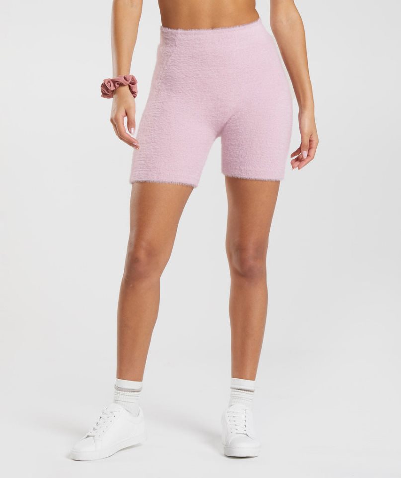 Gymshark Whitney Eyelash Knit Shorts Dam Rosa | SE-53604J