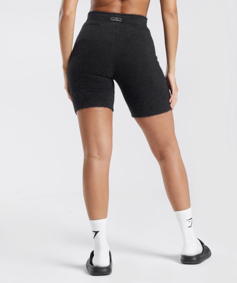 Gymshark Whitney Eyelash Knit Shorts Dam Svarta | SE-61893B