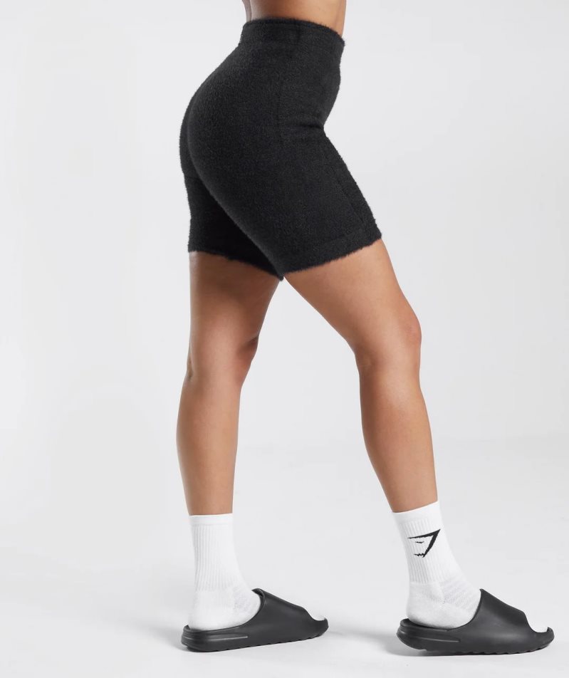 Gymshark Whitney Eyelash Knit Shorts Dam Svarta | SE-61893B