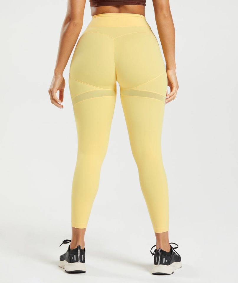 Gymshark Whitney Mesh Leggings Dam Gula | SE-57642Z