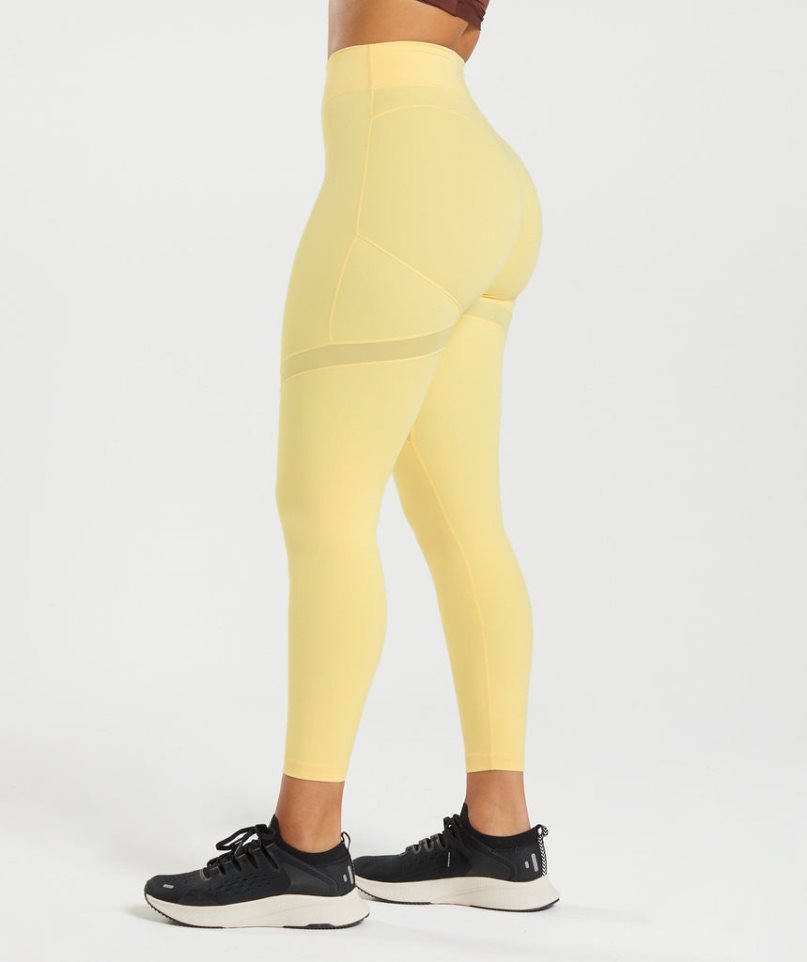 Gymshark Whitney Mesh Leggings Dam Gula | SE-57642Z