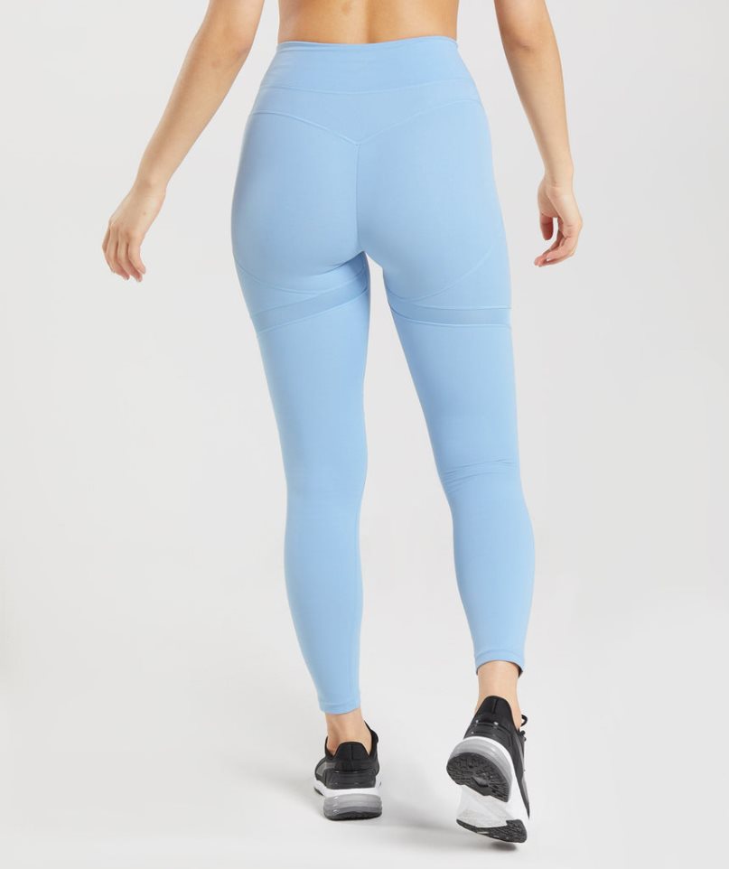 Gymshark Whitney Mesh Leggings Dam Ljusblå | SE-06972E