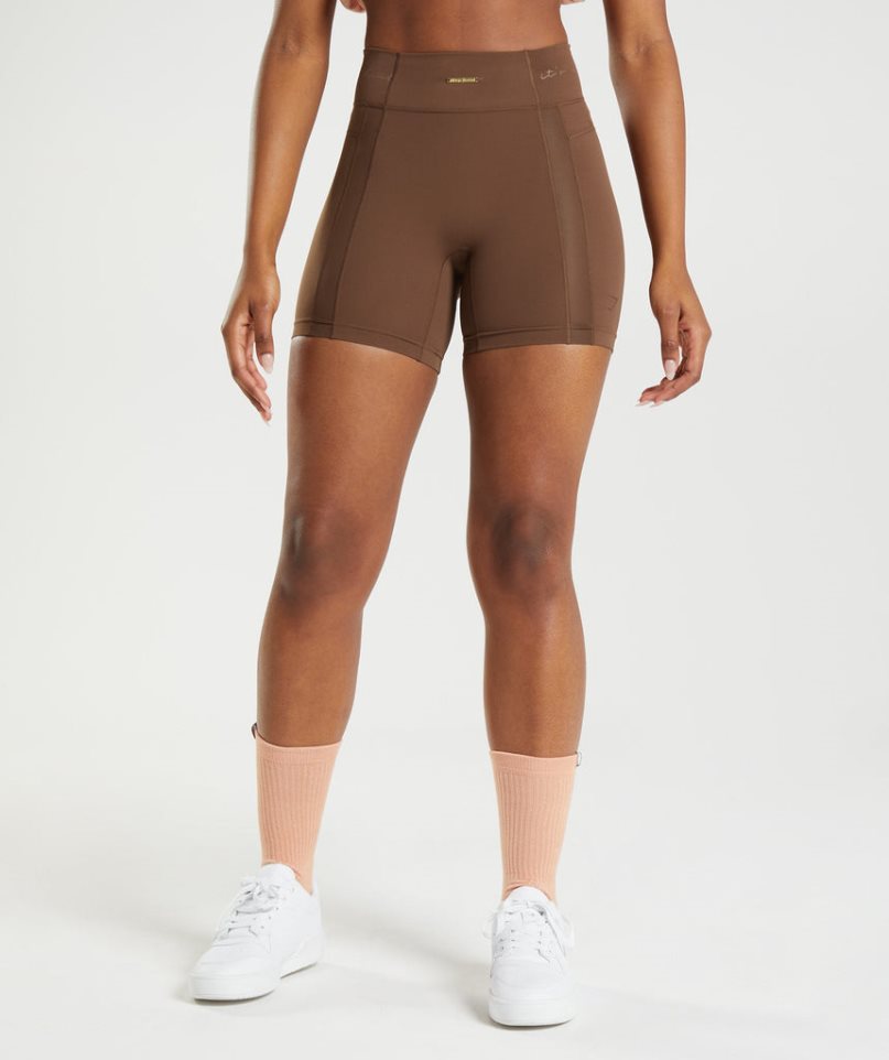 Gymshark Whitney Mesh Shorts Dam Mörkbruna | SE-96750S