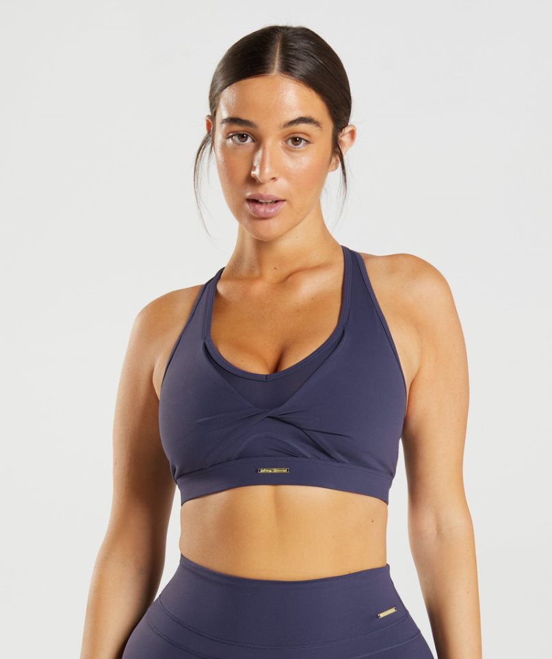 Gymshark Whitney Mesh Sport Bh Dam Marinblå | SE-62037W