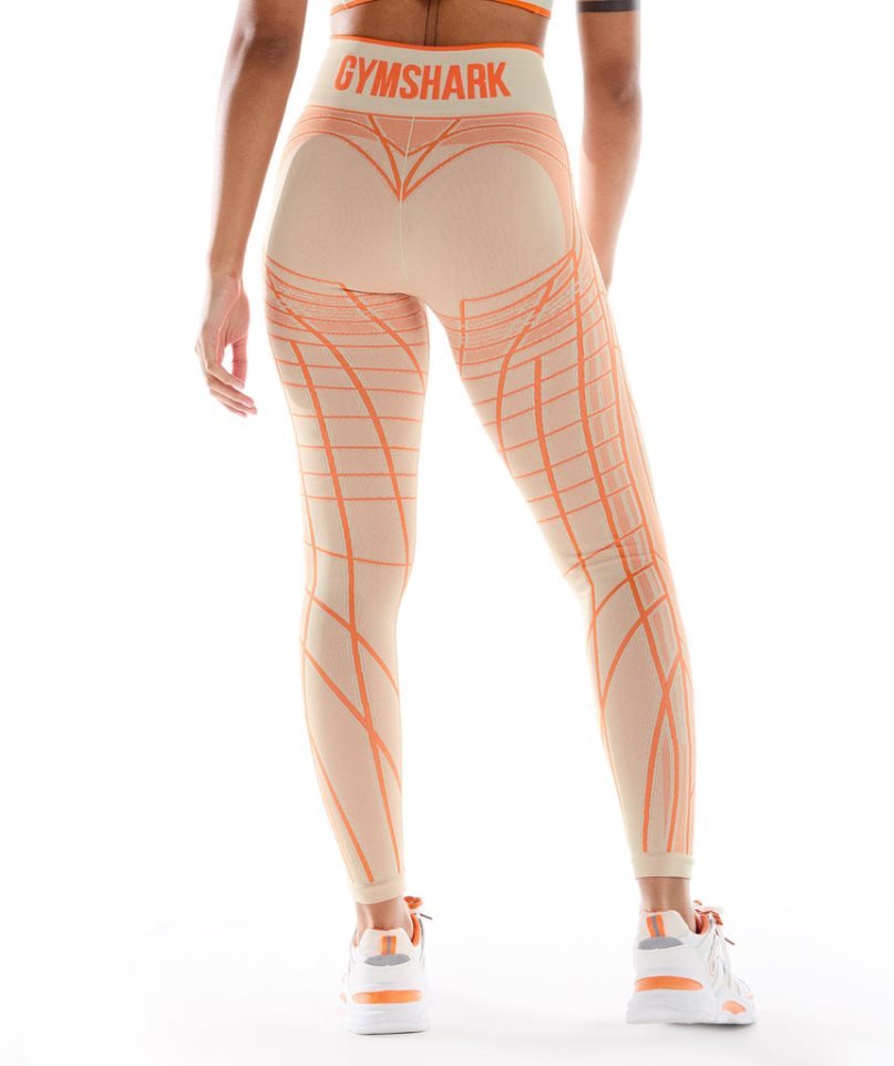 Gymshark Wtflex Linear Seamless Leggings Dam Orange | SE-53081R