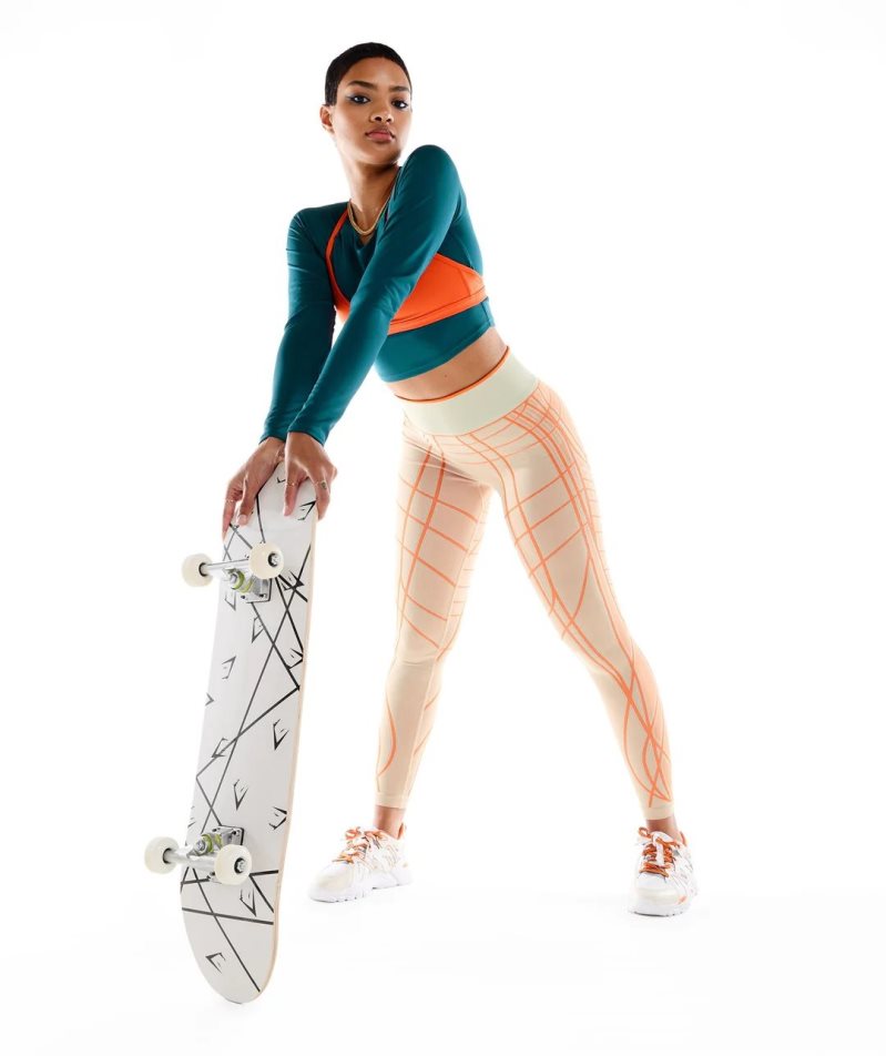 Gymshark Wtflex Linear Seamless Leggings Dam Orange | SE-53081R