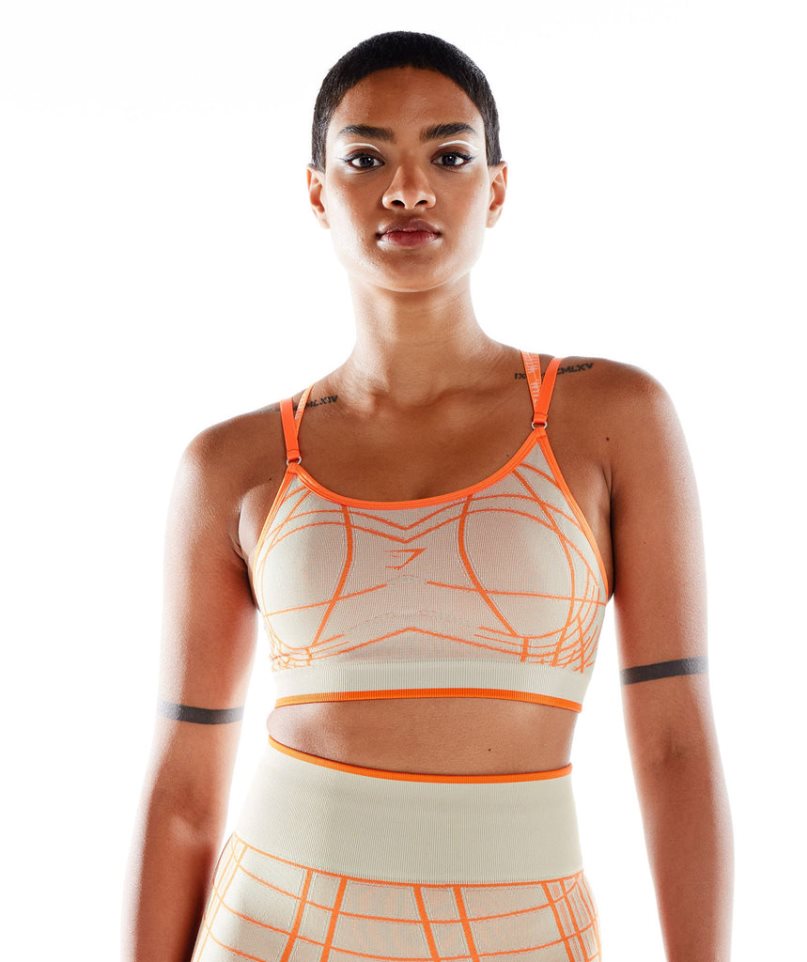 Gymshark Wtflex Linear Seamless Sport Bh Dam Orange | SE-52634P