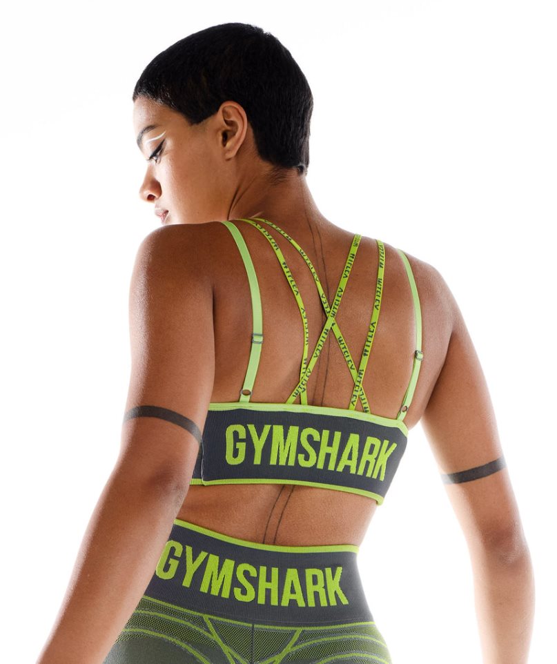 Gymshark Wtflex Linear Seamless Sport Bh Dam Gröna | SE-87603A