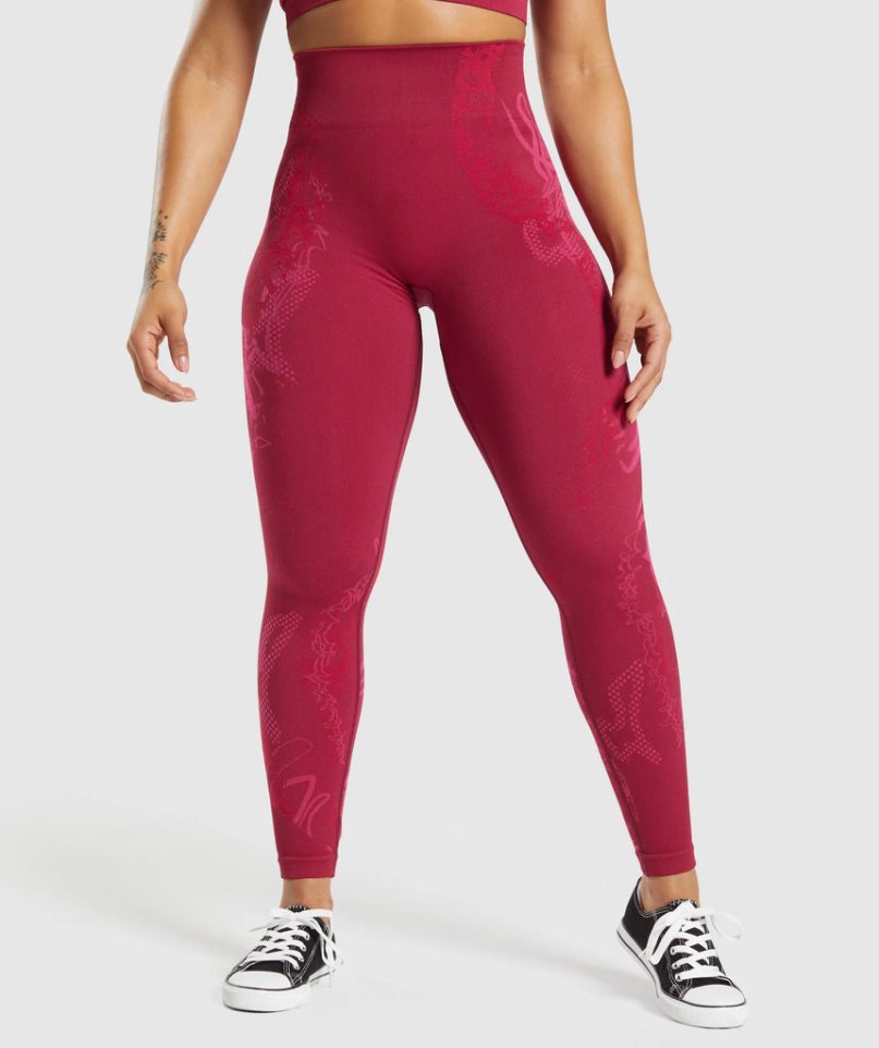 Gymshark Wtflex Seamless Leggings Dam Fuchsia | SE-43201Z